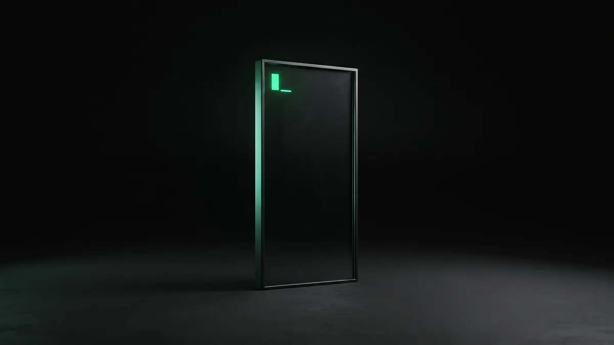 Muse Code terminal as a sleek glass slab